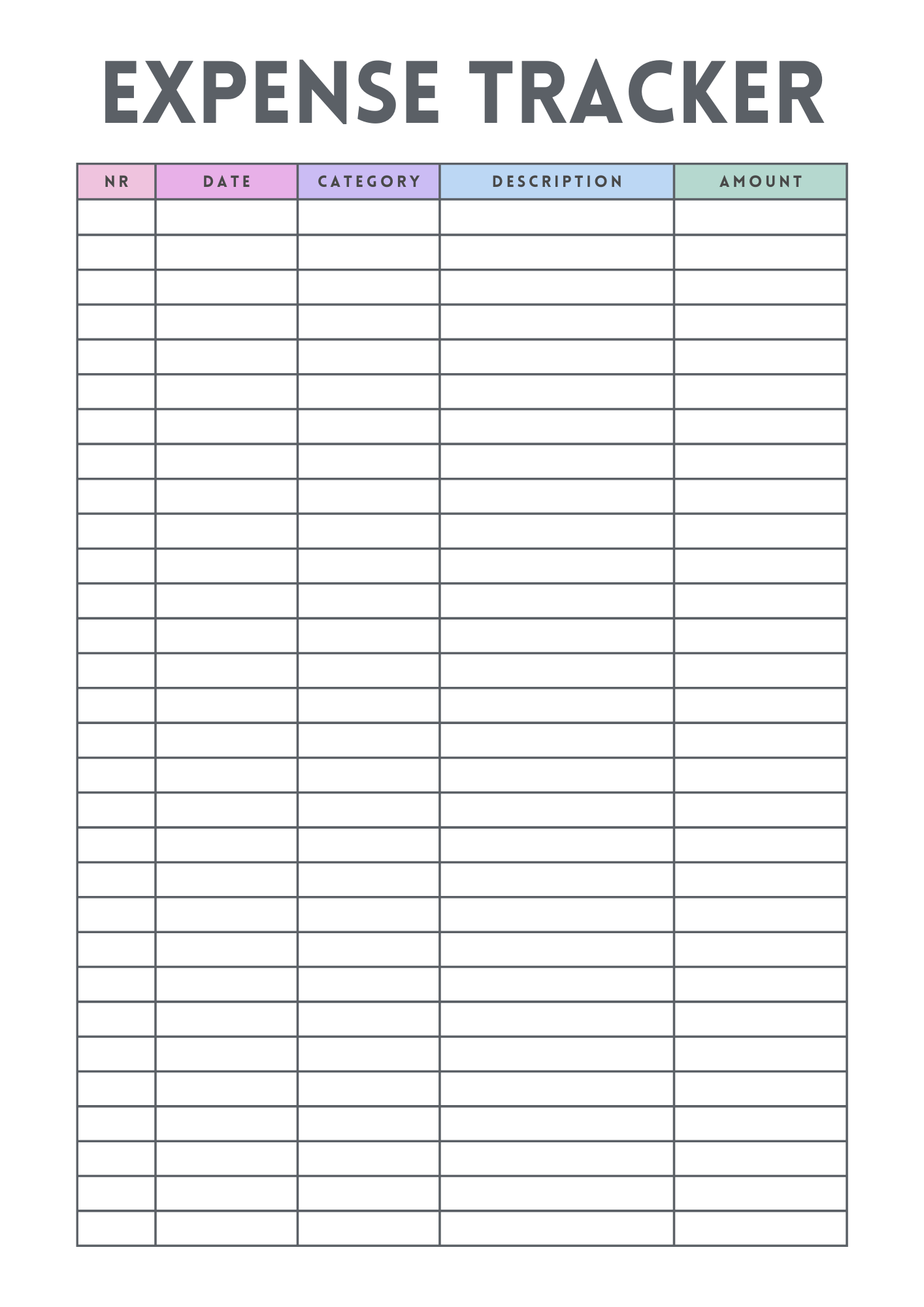 Rainbow Simple Expense Tracker