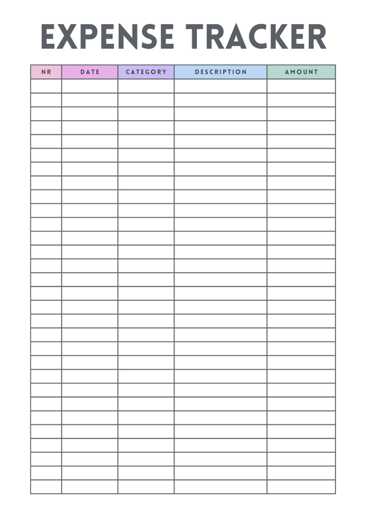 Rainbow Simple Expense Tracker